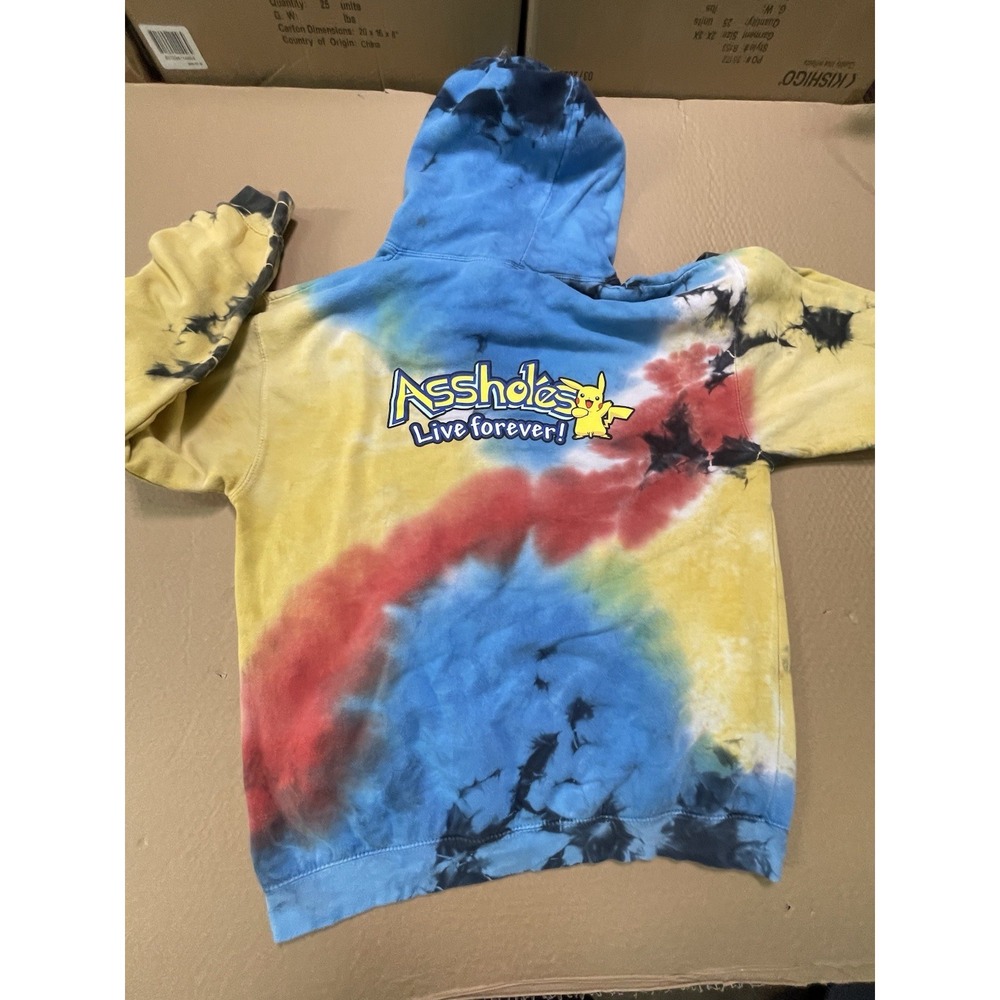 Pikachu Assholes*s Live Forever Pullover Hoodie Men's Size XXL  Linda Finegold - Picture 7 of 9